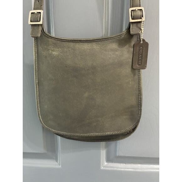 Vintage Coach leather Hippie Flap Bag Crossbody Saddle Purse in Gray- Style 9135 - Picture 2 of 6